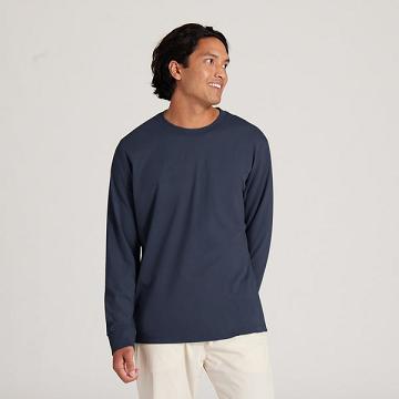 Allbirds Allgood Baumwoll Long Sleeve T-shirts Herren Navy | CH4765UT