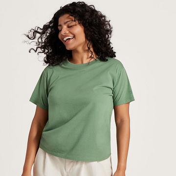 Allbirds Allgood Baumwoll T-shirts Damen Grün | CH4309DN