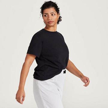 Allbirds Allgood Baumwoll T-shirts Damen Schwarz | CH4311AP