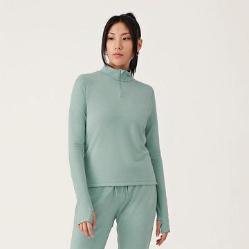 Allbirds Performance Quarter Zip Hoodie Damen Grün | CH4282XF