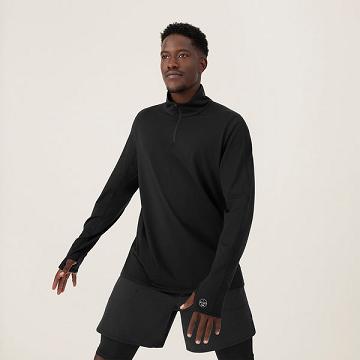 Allbirds Performance Quarter Zip Hoodie Herren Schwarz | CH4728PQ